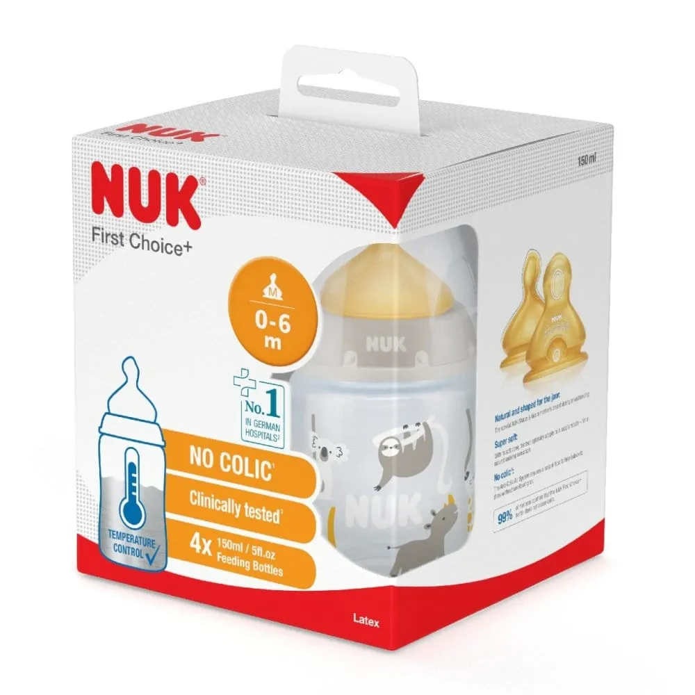 NUK First Choice  Temperature Control Latex Bottles 150ml (x4)