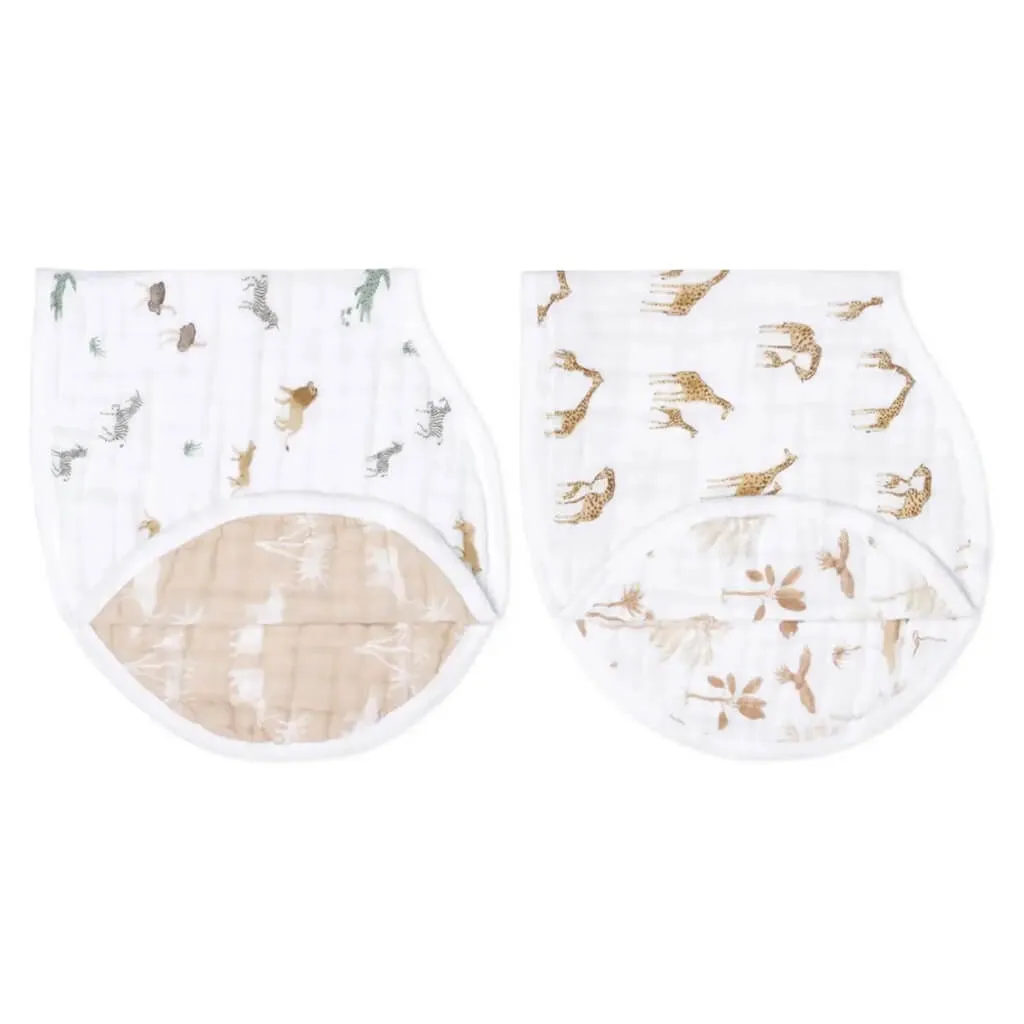 Organic Burpy Bib 2 Pack Safari Dreams