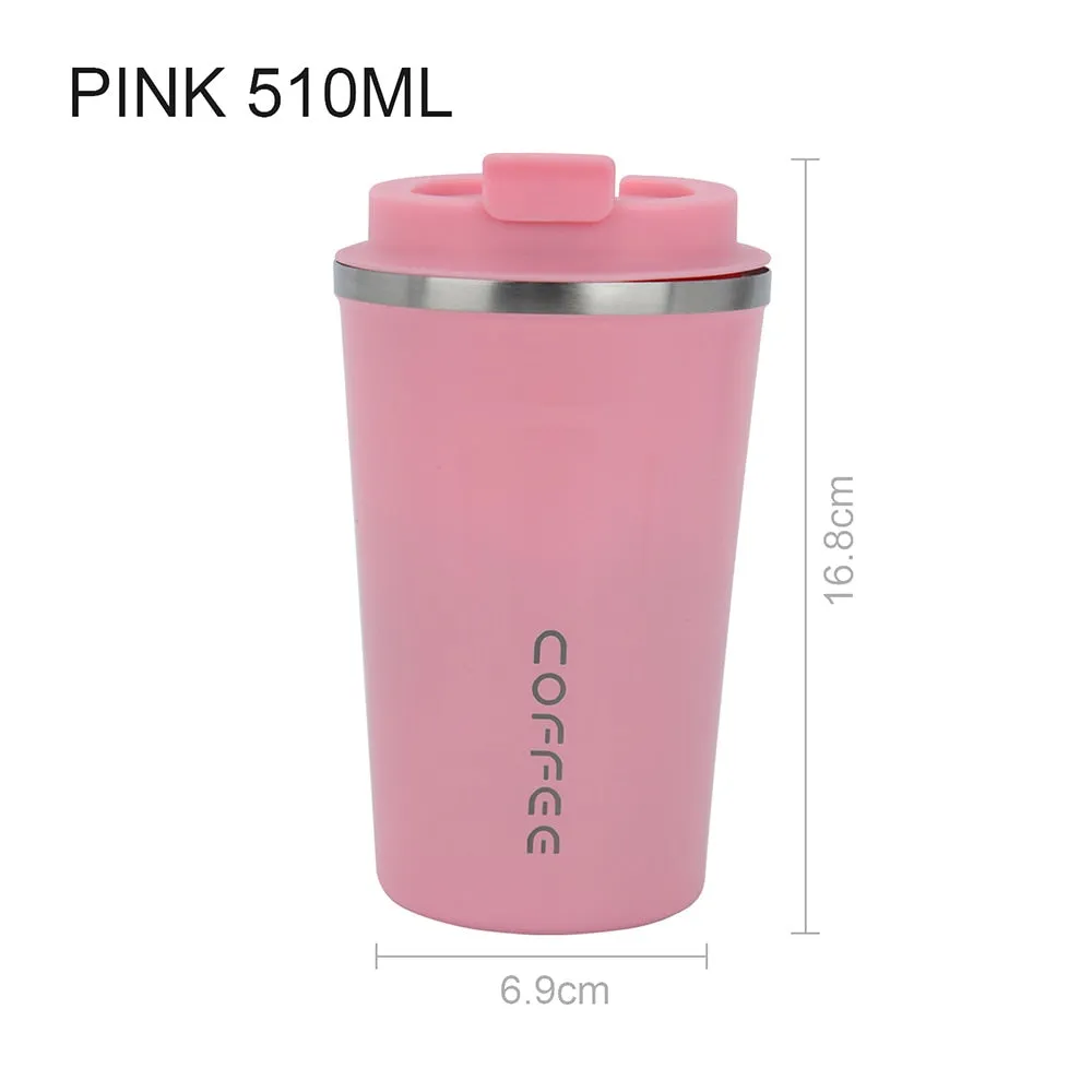 Portable Coffee Thermos Mug with Lock