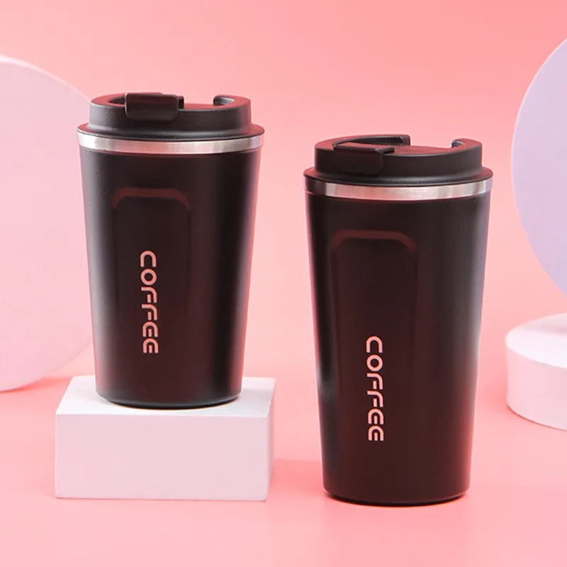 Portable Coffee Thermos Mug with Lock