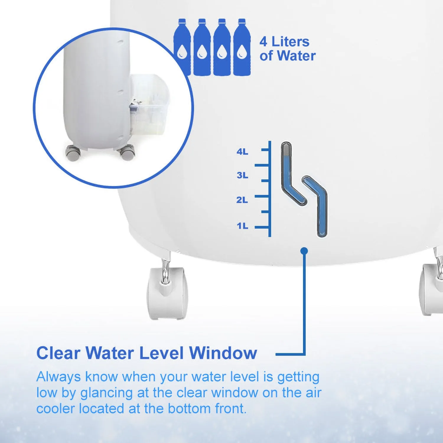 Portable Evaporative Air Tower Fan - Ice Packs, Blade-less, Remote Control