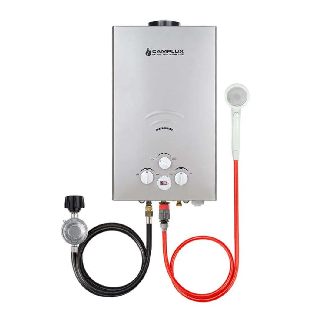 Portable Propane Tankless Water Heater , Camplux 2.64 GPM On Demand Camping Gas Water Heater, Gray