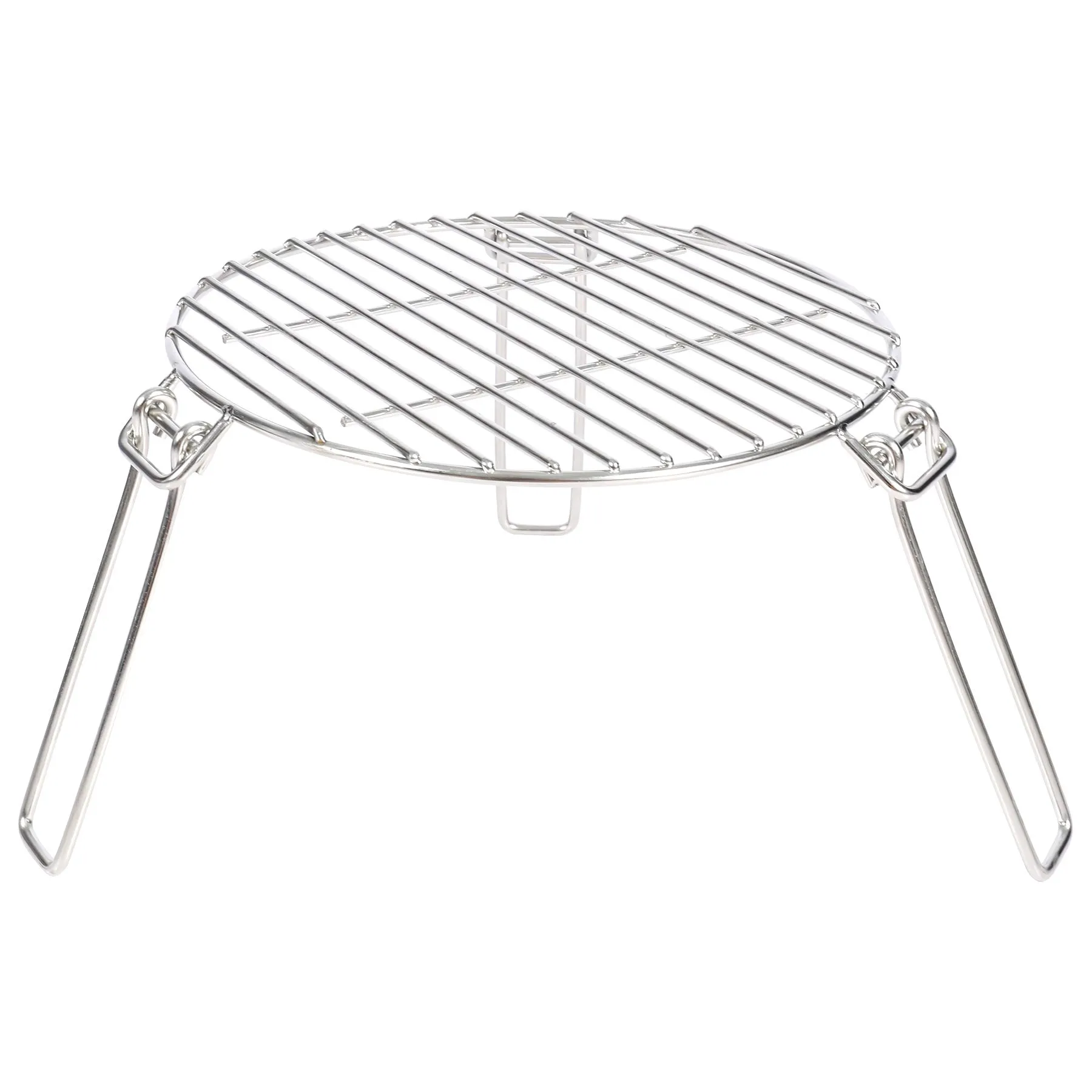 Portable Round Campfire Grill Grate with Foldable Legs, 12”