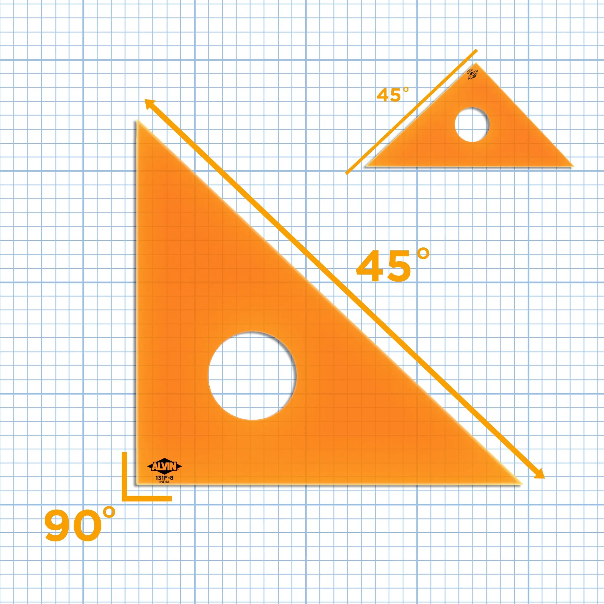 Professional Drafting Triangle (Fluorescent) 30/60 45/90