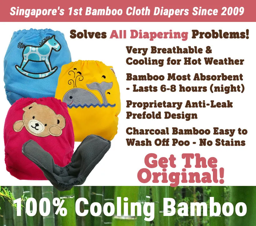 Raf Raf Bamboo Cloth Diaper - Single Pack (Many Colours Available)