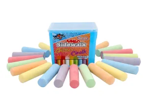 Regal Games - Chalk City - 20 Piece Jumbo Washable Sidewalk Chalk- Glitter