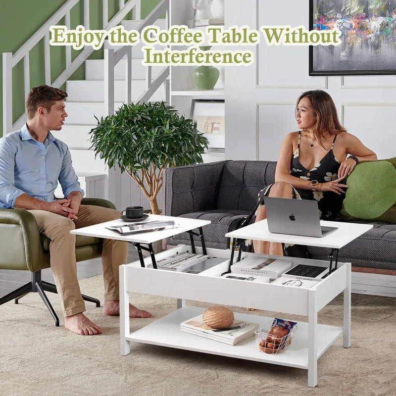 Space-Saving Dual Lift-Top Coffee Table with Hidden Storage