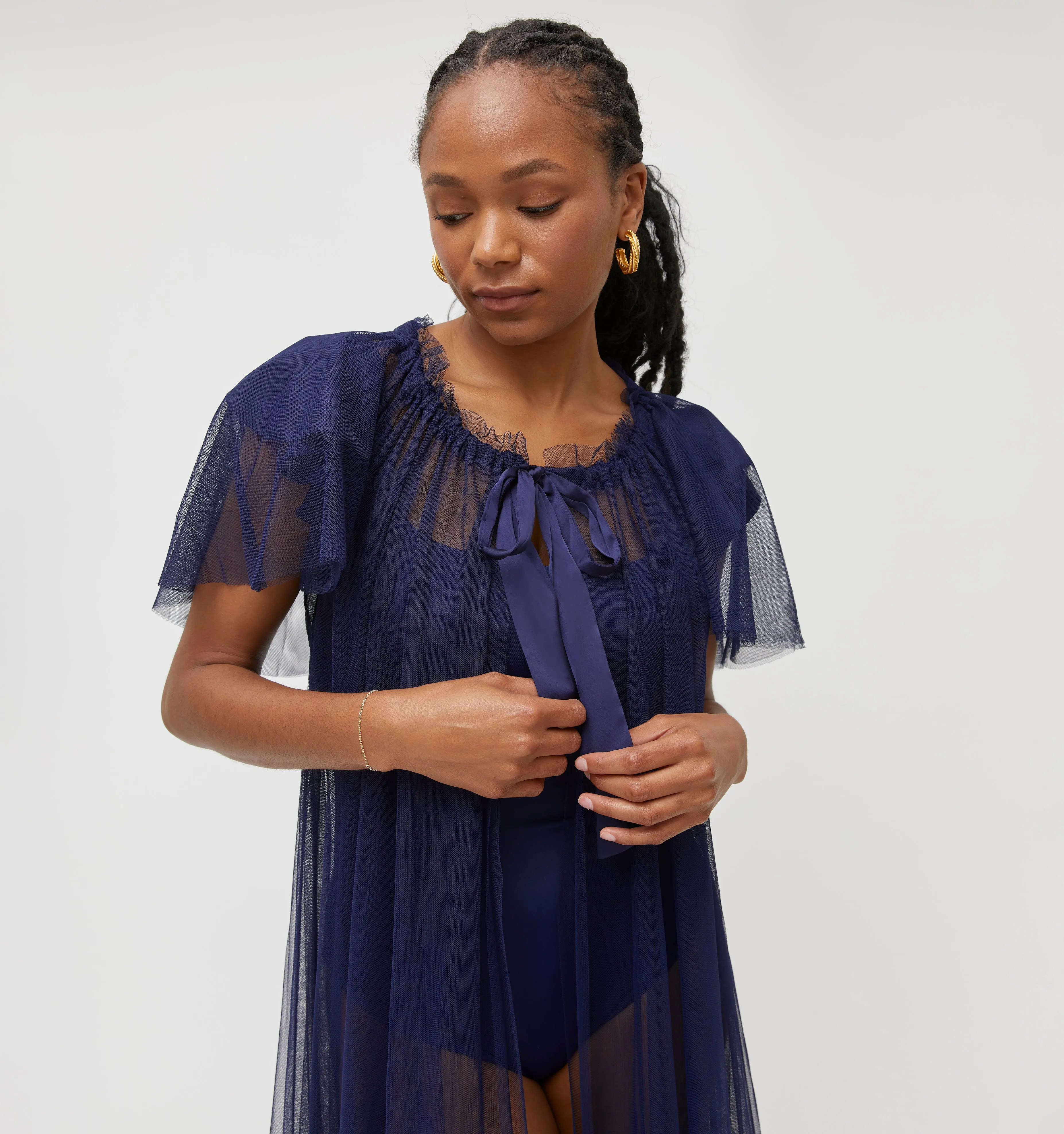 The Tulle Coco Duster - Navy Tulle