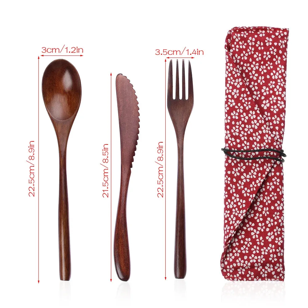 Wooden Cutlery Set Spoon Fork Knife