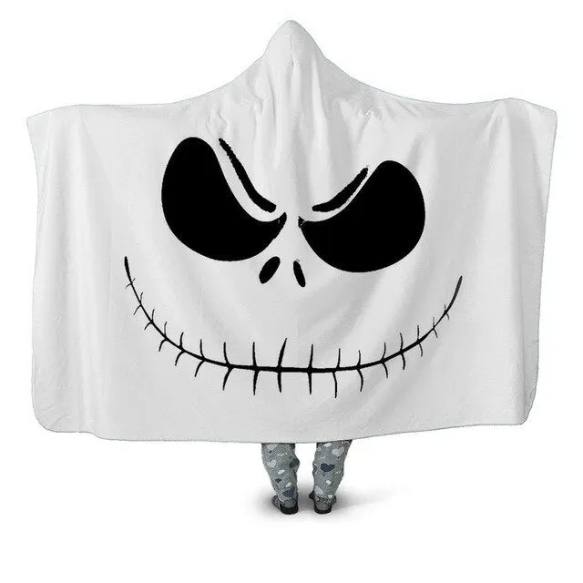 Yellow Skull Hooded Blanket