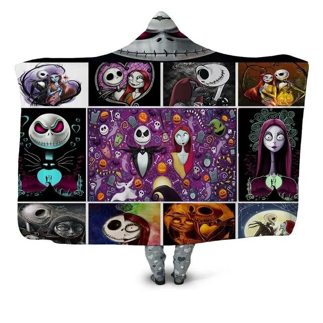 Yellow Skull Hooded Blanket