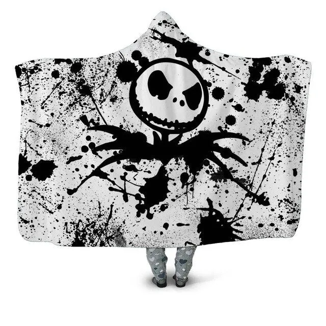 Yellow Skull Hooded Blanket